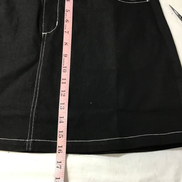 UNIQUE VINTAGE M 6-8 Black Flat Front Straight and Pencil Mini Skirt NWT 0B6 - Picture 4 of 7